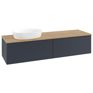 Villeroy & Boch Antao Waschtischunterschrank 1600x360x500mm L37111HG mit Beleuchtung mit Struktur FK/AP: HG/1