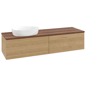 Villeroy & Boch Antao Waschtischunterschrank 1600x360x500mm L37112HN mit Beleuchtung mit Struktur FK/AP: HN/2