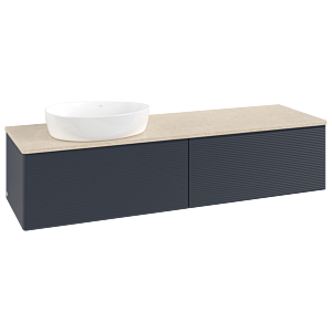 Villeroy & Boch Antao Waschtischunterschrank 1600x360x500mm L37113HG mit Beleuchtung mit Struktur FK/AP: HG/3