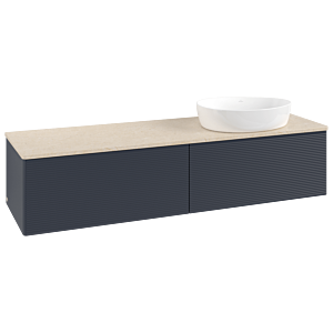 Villeroy & Boch Antao Waschtischunterschrank 1600x360x500mm L38113HG mit Beleuchtung mit Struktur FK/AP: HG/3