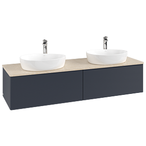 Villeroy & Boch Antao Waschtischunterschrank 1600x360x500mm L39153HG mit Beleuchtung mit Struktur FK/AP: HG/3