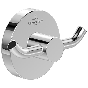Villeroy &amp; Boch Elements Tender double towel hook TVA15101200061 76x54x32mm, round, chrome