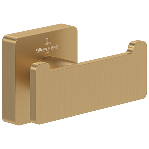 Villeroy et Boch Elements Striking crochet porte-serviette double TVA15201200076 or brossé, 80x44x45mm