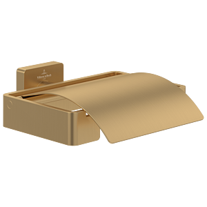 Villeroy and Boch Elements Striking toilet paper holder TVA15201300076 131x45x115mm, with lid, brushed gold