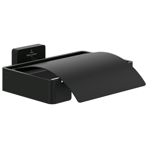Villeroy und Boch Elements Striking Toilettenpapierhalter TVA152013000K5 131x45x115mm, mit Deckel, matt black