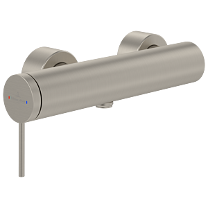 Villeroy und Boch Loop + Friends Einhebel-Duscharmatur TVS10630115364 mit Rückflussschutz, Wandmontage, brushed nickel black