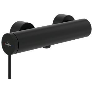 Villeroy und Boch Loop + Friends Einhebel-Duscharmatur TVS106301153K5 mit Rückflussschutz, Wandmontage, schwarz matt