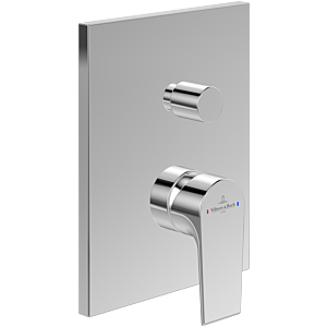 Villeroy und Boch Liberty Fertigmontageset TVS10700500061 Unterputz-Einhebel-Wannenarmatur, mit Umsteller, Wandmontage, chrom