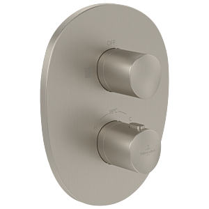 Ensemble de finition Villeroy et Boch Antao TVS11100100064 thermostat encastré avec contrôle du volume unidirectionnel, nickel brossé noir