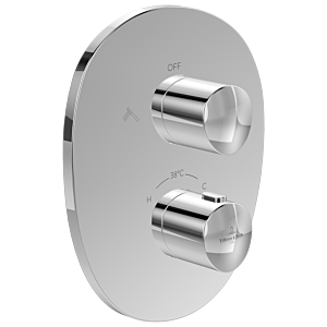 Set de finition Villeroy et Boch Antao TVS11100200061 thermostat encastré avec contrôle du volume bidirectionnel, chromé