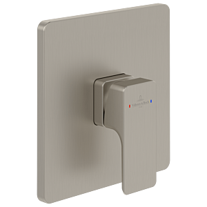 Villeroy and Boch Subway 3.0 final installation set TVS11200200064 concealed single lever shower fitting, wall mounting, brushed nickel black