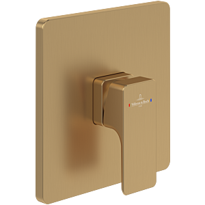 Villeroy and Boch Subway 3.0 final installation set TVS11200200076 concealed single lever shower fitting, wall mounting, brushed gold