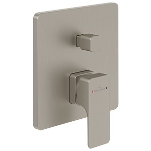 Set de finition Villeroy et Boch Subway 3.0 TVS11200300064 mitigeur bain encastré monocommande, avec inverseur, montage mural, nickel brossé noir