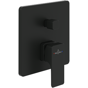 Villeroy and Boch Subway 3.0 trim set TVS112003000K5 concealed single lever bath mixer, with diverter, wall mounting, matt black