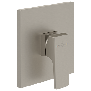 Villeroy und Boch Architectura Square Fertigmontageset TVS12500200064 Unterputz-Armatur, Wandmontage, brushed nickel black