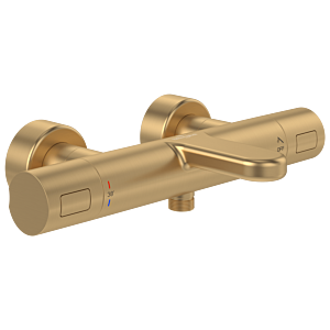 Villeroy & Boch Universal Taps & Fittings Wannen-Thermostat TVT00000100076 rund, verstellbarer Strahlregler, Wandmontage, brushed gold