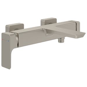 Villeroy und Boch Subway 3.0 Einhebel-Badewannenarmatur TVT11200200064 mit Umsteller, Rückflussschutz, Wandmontage, brushed nickel black