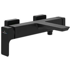 Villeroy et Boch Subway 3.0 mitigeur bain/douche TVT112002000K5 avec inverseur, protection anti-retour, montage mural, noir mat