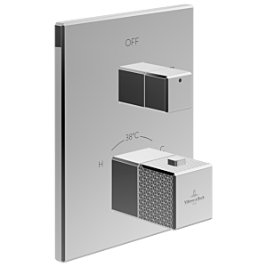 Villeroy and Boch Mettlach trim set TVT12600100061 concealed thermostat with one-way volume control, chrome