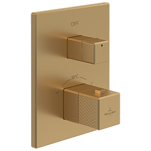 Villeroy and Boch Mettlach trim set TVT12600100076 concealed thermostat with one-way volume control, brushed gold