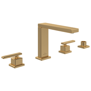 Villeroy und Boch Mettlach Vierloch-Wannenrandarmatur TVT12600200076 Standmontage, brushed gold