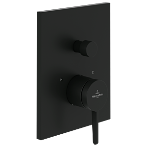 Villeroy and Boch Conum trim set TVT127001000K5 concealed single lever bath mixer, with diverter, wall mounting, matt black