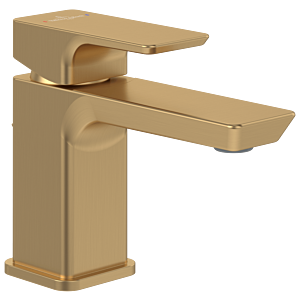 Villeroy et Boch Subway 3.0 monocommande mitigeur lavabo TVW11200100076 avec tirette garniture de vidange , or brossé