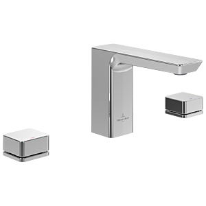 Villeroy und Boch Subway 3.0 Dreiloch-Waschtischarmatur TVW11200500061 fester Auslauf, ohne Ablaufgarnitur, chrom