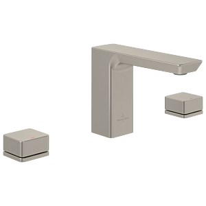 Villeroy et Boch Subway 3.0 mitigeur lavabo 3 trous1 TVW11200500064 sortie fixe, sans garniture de vidange , nickel brossé noir