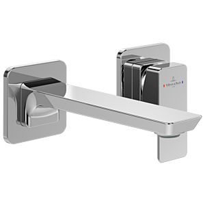 Villeroy und Boch Subway 3.0 Zweiloch-Einhebelwaschtischmischer TVW11200700061 fester Auslauf, ohne Ablaufgarnitur, Wandmontage, chrom