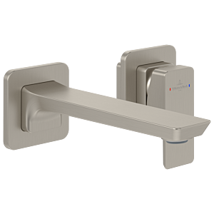 Villeroy und Boch Subway 3.0 Zweiloch-Einhebelwaschtischmischer TVW11200700064 fester Auslauf, ohne Ablaufgarnitur, Wandmontage, brushed nickel black