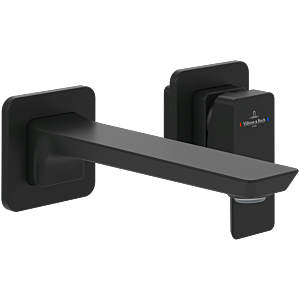 Villeroy and Boch Subway 3.0 two-hole single lever basin mixer TVW112007000K5 fixed spout, without pop-up waste, wall mounting, matt black