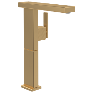 Villeroy und Boch Mettlach Einhebel-Waschtischarmatur TVW12600300076 erhöht, ohne Ablaufgarnitur, verstellbarer Strahlregler, brushed gold