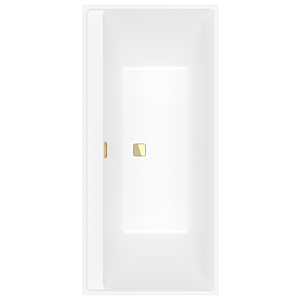 Villeroy et Boch Collaro baignoire rectangulaire UBA160COR2JV-RW 160x75cm, version intégrée or, couleur baignoire Stone White