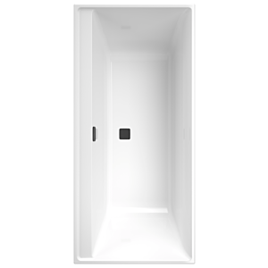 Villeroy et Boch Collaro baignoire rectangulaire UBA160COR2NV-01 160x75cm, version à encastrer noir mat, couleur baignoire blanc alpin