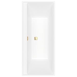 Villeroy und Boch Collaro Rechteck-Badewanne UBA170COR2JV-RW 170x75cm, Einbauausführung Gold, Wannenfarbe Stone White