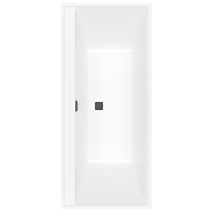 Villeroy et Boch Collaro baignoire rectangulaire UBA170COR2NV-RW 170x75cm, version à encastrer noir mat, couleur baignoire blanc pierre