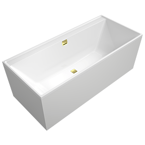 Villeroy und Boch Collaro Rechteck-Badewanne UBA180COR2JV-01 180x80cm, Einbauausführung Gold, Wannenfarbe weiß alpin
