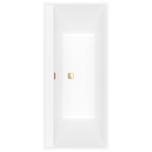 Villeroy und Boch Collaro Rechteck-Badewanne UBA180COR2JV-RW 180x80cm, Einbauausführung Gold, Wannenfarbe Stone White
