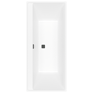 Villeroy et Boch Collaro baignoire rectangulaire UBA180COR2NV-RW 180x80cm, version encastrée Black Matt, couleur cuve Stone White
