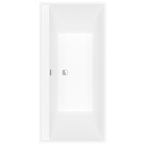 Villeroy und Boch Collaro Rechteck-Badewanne UBA199COR2DV-RW 190x90cm, Einbauausführung Chrome, Wannenfarbe Stone White