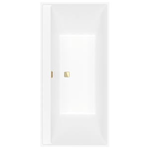 Villeroy und Boch Collaro Rechteck-Badewanne UBA199COR2JV-RW 190x90cm, Einbauausführung Gold, Wannenfarbe Stone White