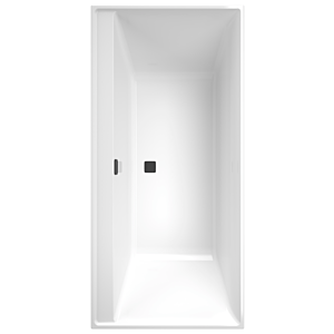 Villeroy und Boch Collaro Rechteck-Badewanne UBA199COR2NV-01 190x90cm, Einbauausführung Black Matt, Wannenfarbe weiß alpin