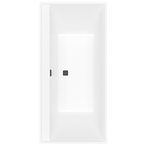 Villeroy et Boch Collaro baignoire rectangulaire UBA199COR2NV-RW 190x90cm, version encastrée Black Matt, couleur baignoire Stone White