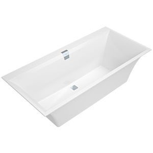 Villeroy & Boch Squaro Edge 12 Badewanne UBQ160SQE2DV01, 160 x 75 cm, Quaryl, weiss