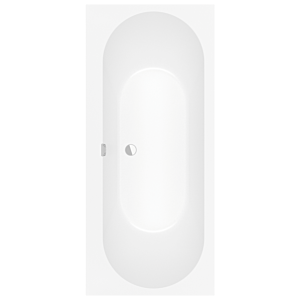Villeroy and Boch Oberon 2.0 rectangular bathtub UBQ170OBR2DV-RW 170 x 75 cm, central drain, stone white