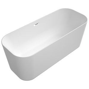 Villeroy und Boch Finion Rechteck-Freistehwanne 177FIN7A100V2RW 170 x 70 cm, Design-Ring, stone white, chrom