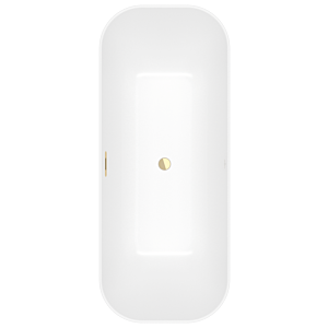 Villeroy and Boch Finion rectangular freestanding bathtub 177FIN7A3BCV3RW 170 x 70 cm, apron Colour on Demand, stone white, gold