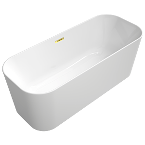 Villeroy &amp; Boch Finion freestanding bathtub 177FIN7A3BCV301 170x70cm, apron Colour on Demand, white, gold