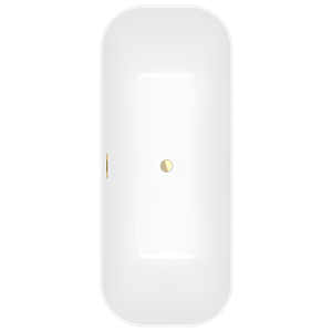 Villeroy and Boch Finion rectangular freestanding bathtub 177FIN7A3BCV4RW 170 x 70 cm, apron Colour on Demand, stone white, gold